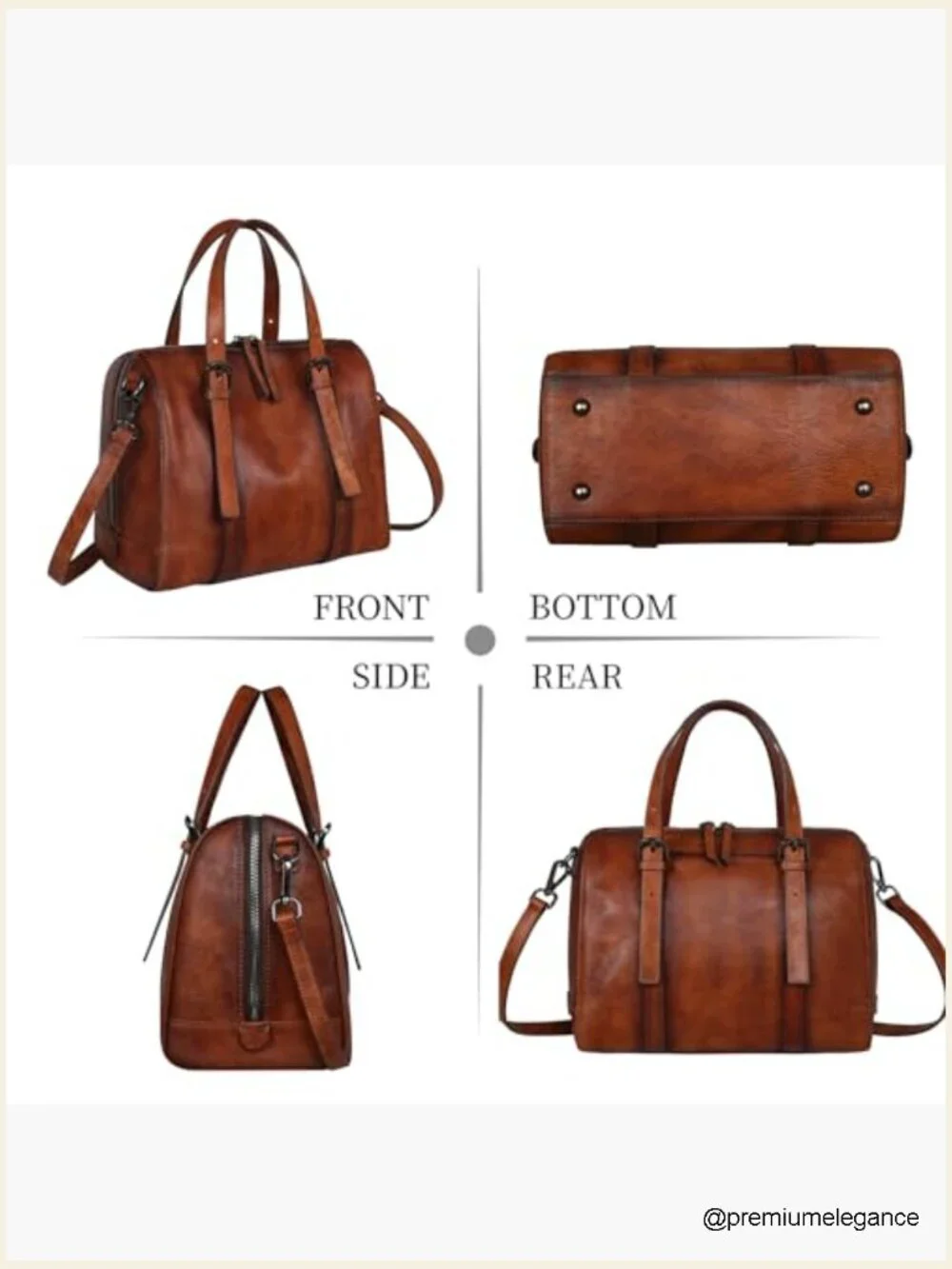 Genuine Leather Hobo Crossbody Bag Satchel Handbag Top Handle Purse Travel